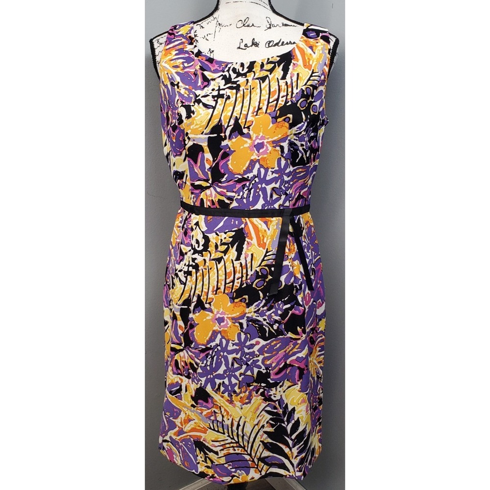 Sangria Bodycon Dress Womens 10 Multicolor Stretch Sleeveless Bow Waist Back Zip